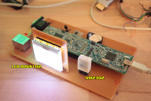 Testboard mit Sensor AM2302 / DHT22